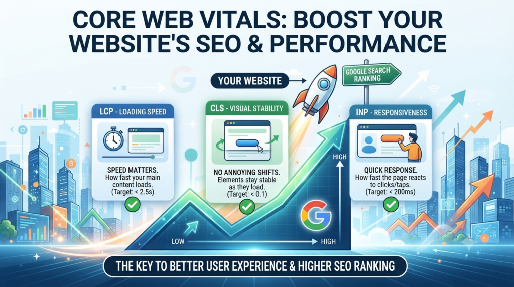what is core web vitals and how does it affect your website's ranking? a clear breakdown of lcp, cls, and inp for business owners